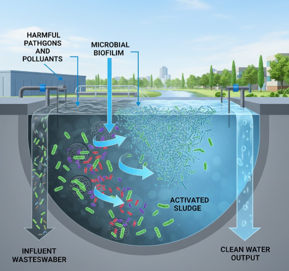 Microbial-Based Wastewater Treatment System for Pathogen Removal